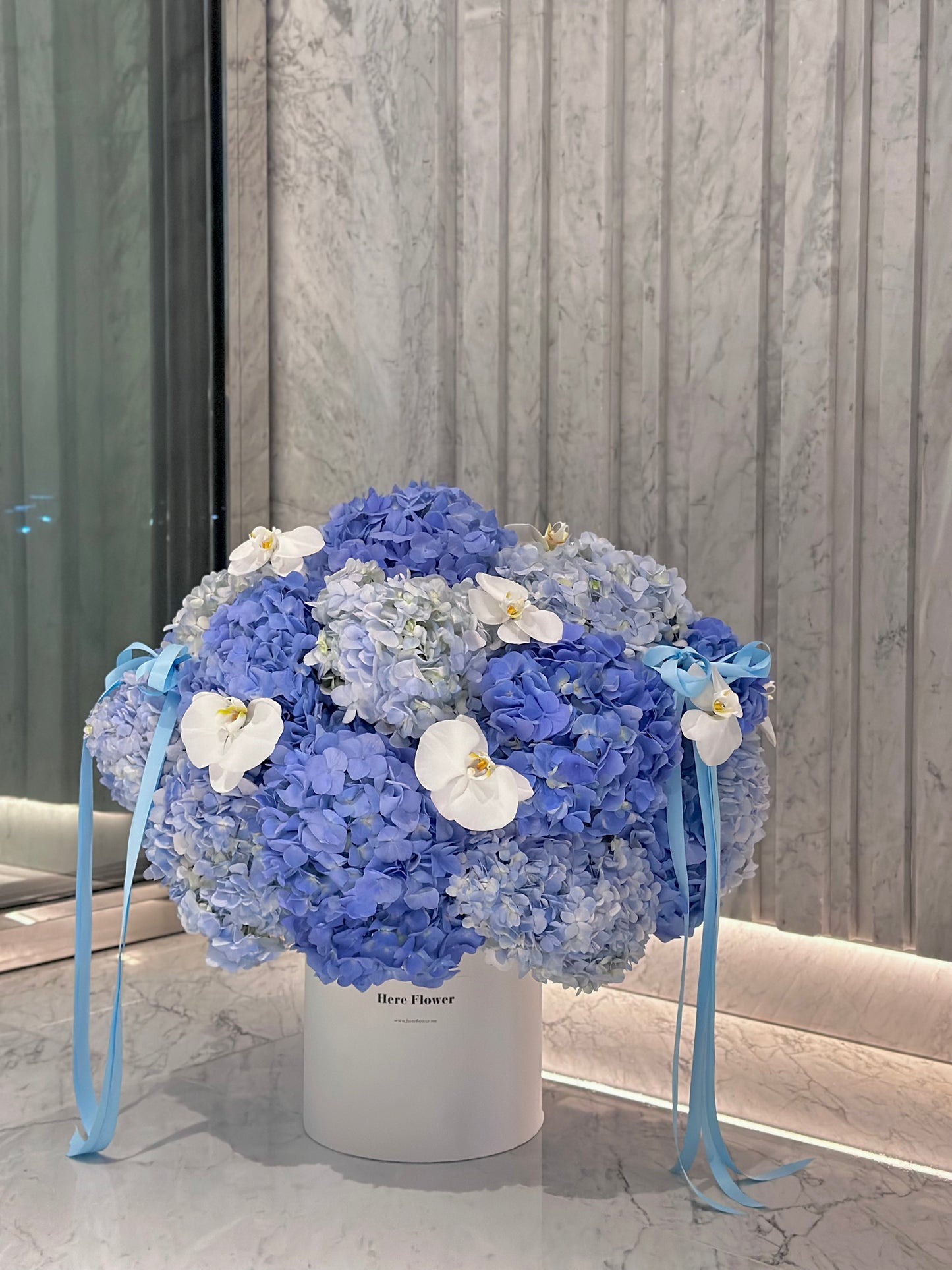 Blue Hydrangea & Orchid Box