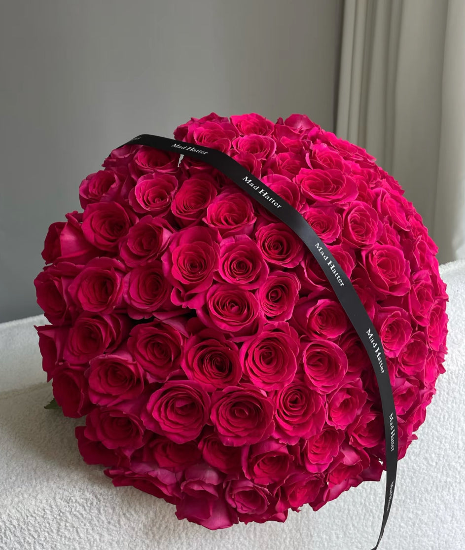99 Hot Pink Roses Bouquet