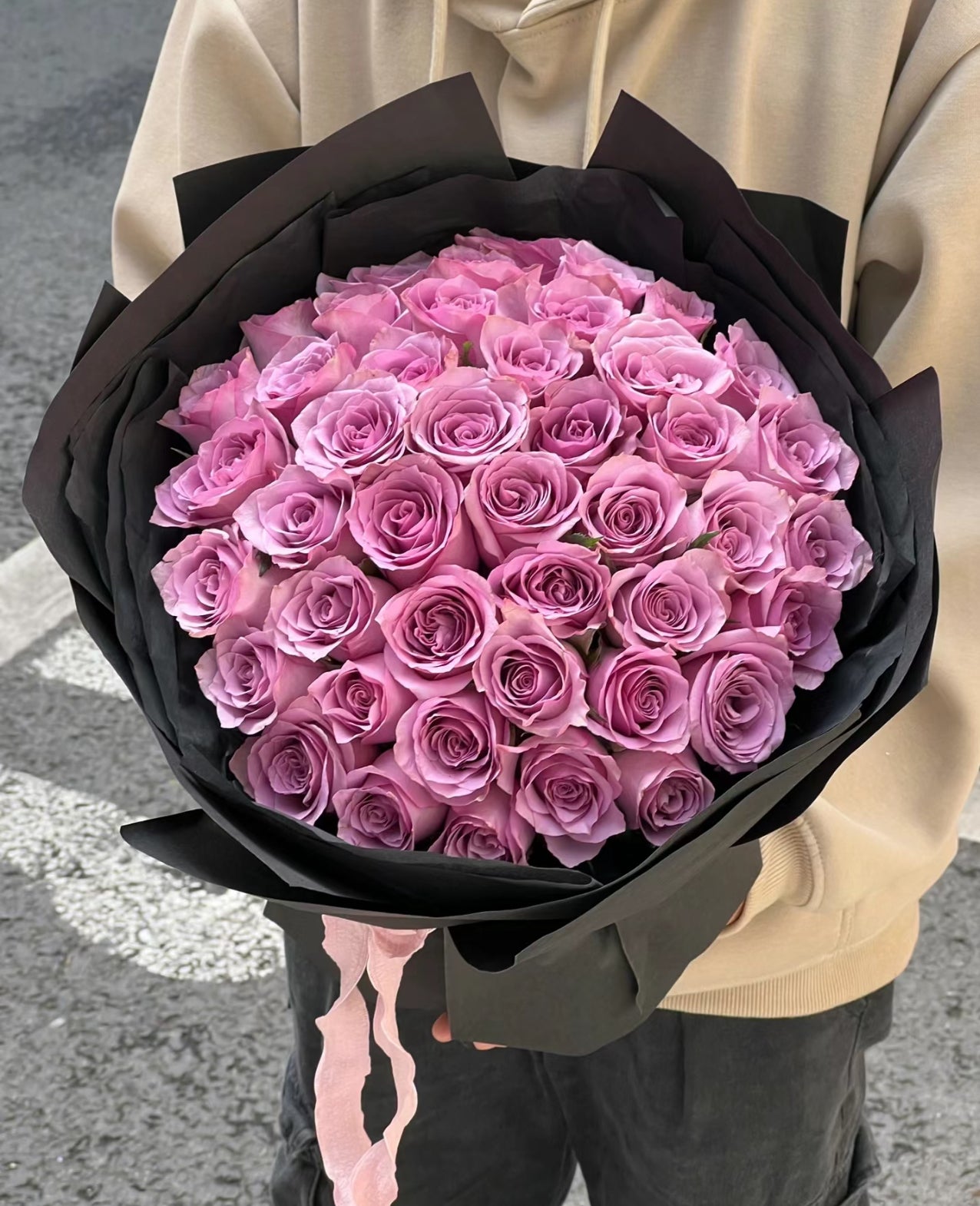 50 Purple Roses Bouquet