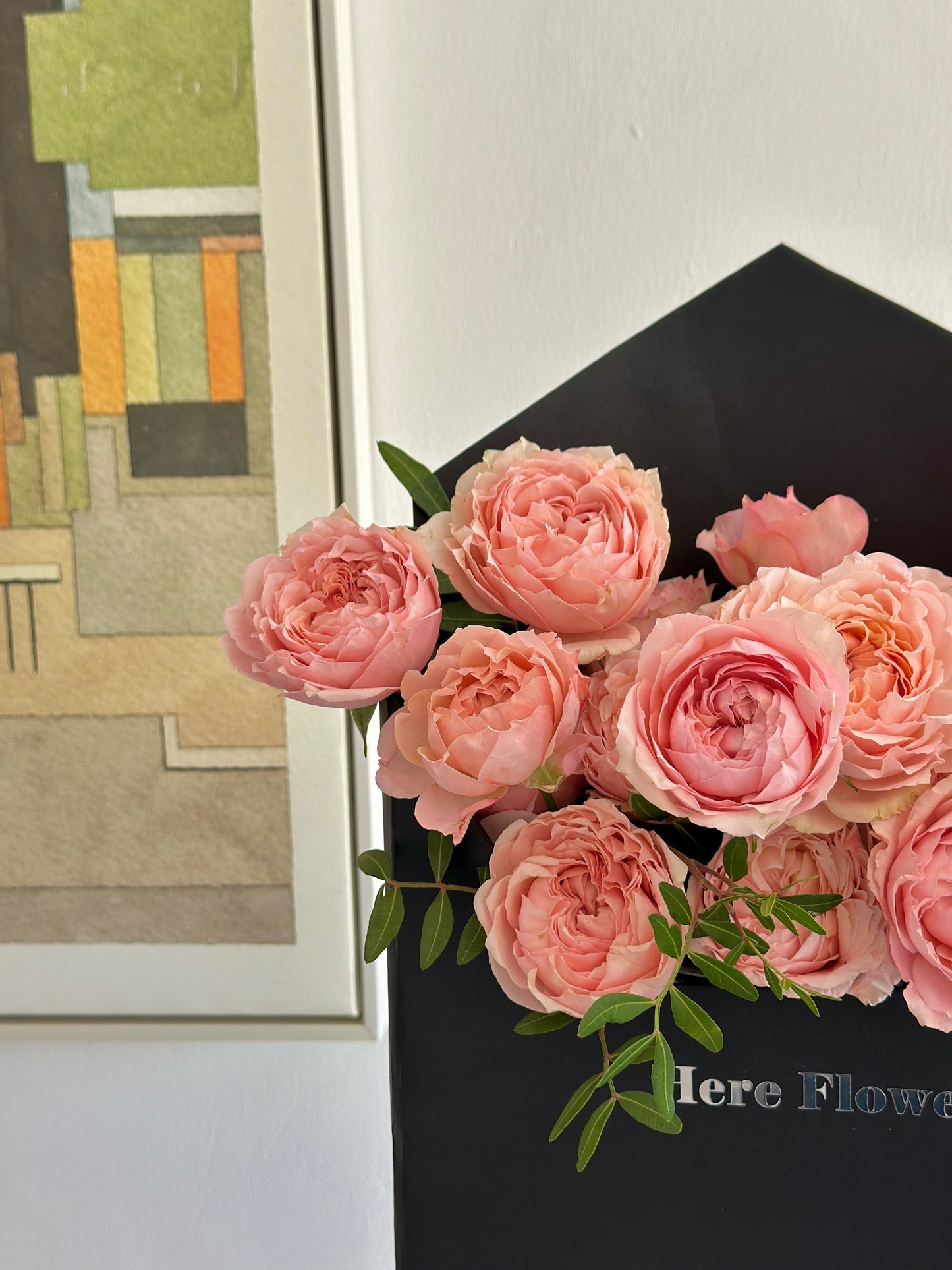 Modern Envelope Rose Flower Box – Blush Pink