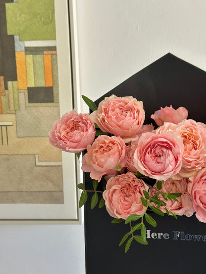 Modern Envelope Rose Flower Box – Blush Pink