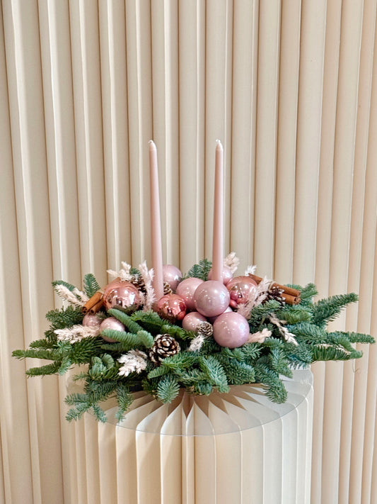 Pink Serenity Christmas Centerpiece
