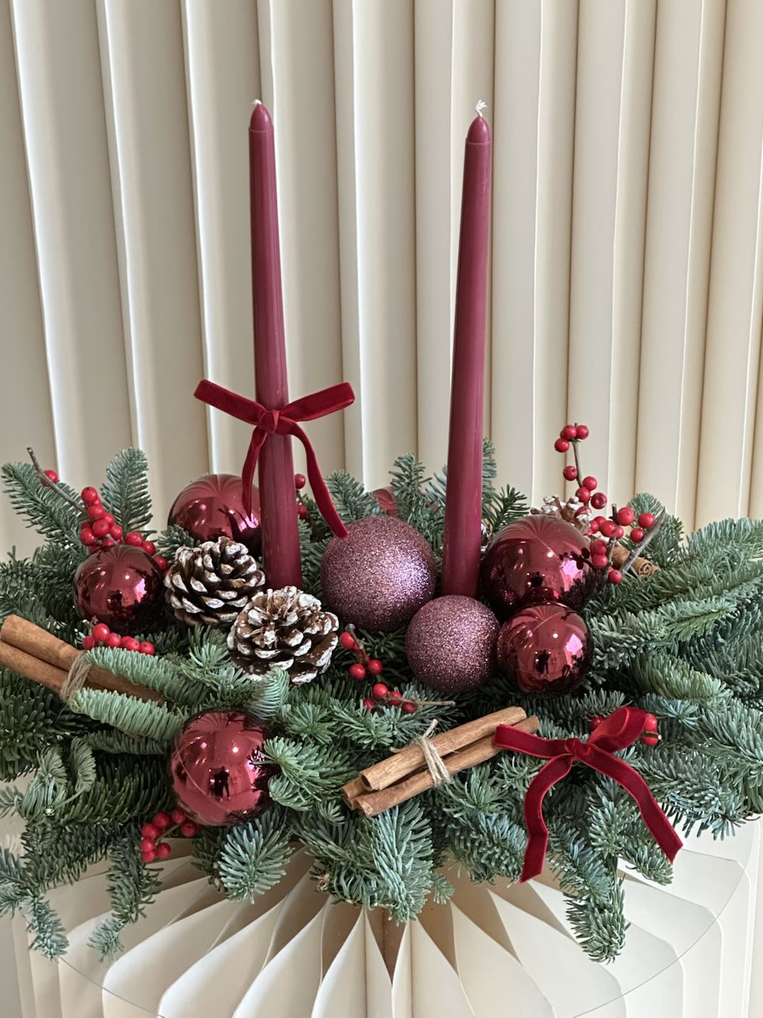 Crimson Classic Christmas Centerpiece
