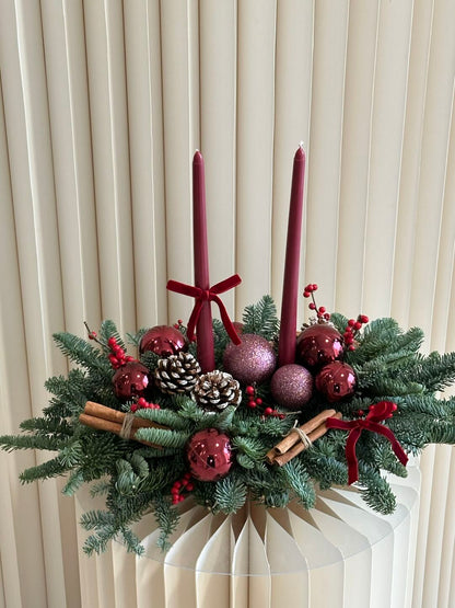 Crimson Classic Christmas Centerpiece