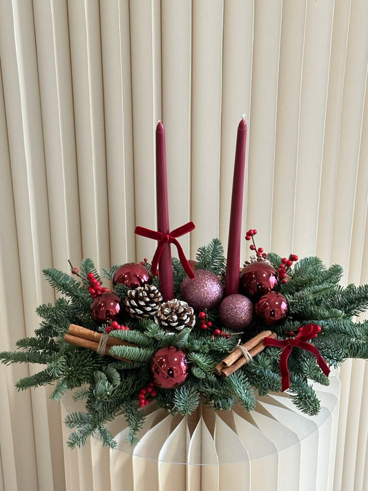 Crimson Classic Christmas Centerpiece