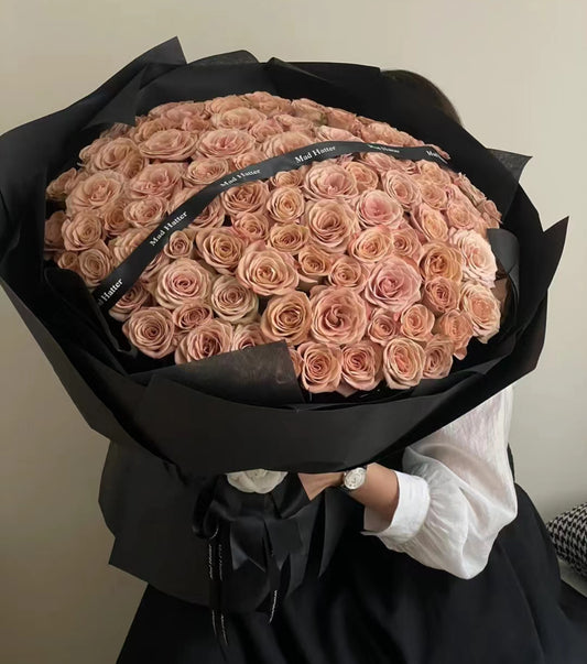 99 Cappuccino Roses Bouquet